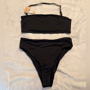 NWT SKIMS Swim Bandeau Bikini Top in Onyx, Size Large